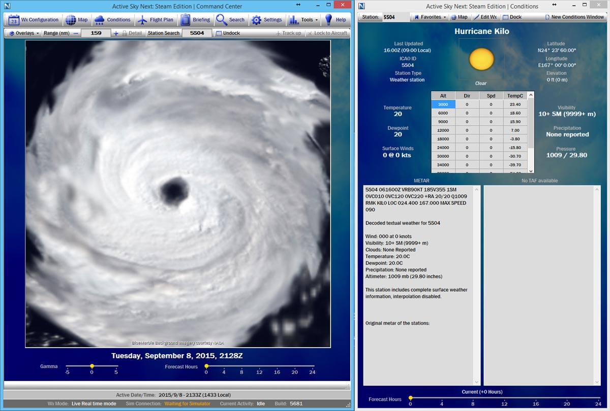 microsoft flight simulator x (fsx) steam edition active sky next hurricane info