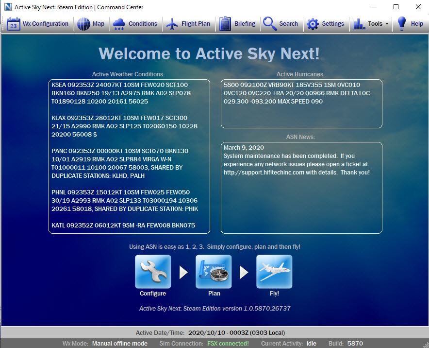 microsoft flight simulator x (fsx) steam edition active sky next welcome screen