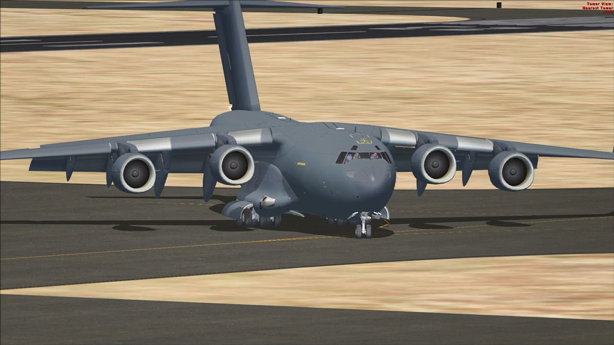 flight simulator x (fsx) boeing c-17 globemaster taxi