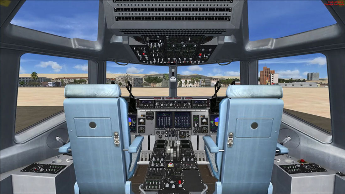 flight simulator x (fsx) boeing c-17 globemaster wide cockpit wiew