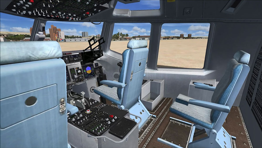 flight simulator x (fsx) boeing c-17 globemaster back cockpit chairs