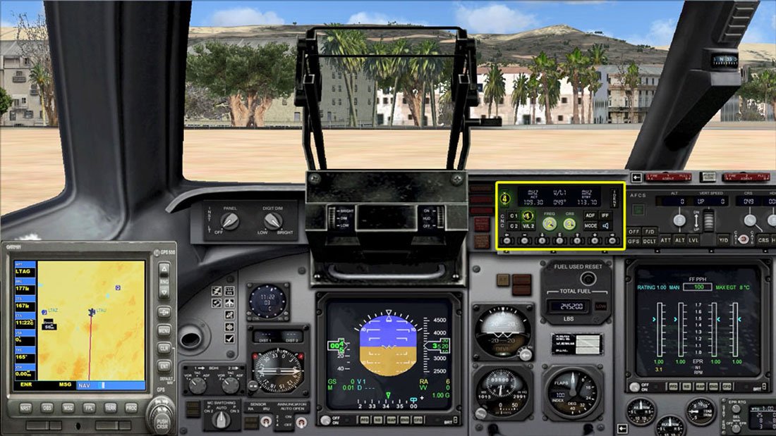 flight simulator x (fsx) boeing c-17 globemaster ils and crs panel